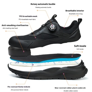 Scarpe da uomo di sicurezza estive leggere Anti-impatto Anti-impatto tessuto traspirante Anti tessuto antiscivolo senza odore scarpe da lavoro - Product Image 4