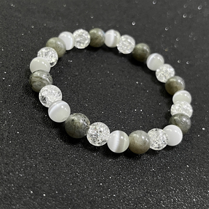 Heilkristall-Armband Labradorit Selenit Crackle-Quarz Energieschutz Lichtarbeiter Reiki-Armband - Product Image 5