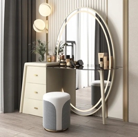 Coiffeuse, miroir luxueux du sol au plafond, coiffeuse de chambre à coucher