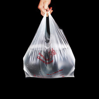 Sac en rouleau transparent en PEHD écologique personnalisé avec poignée pour le shopping, réutilisable, pour la vente au détail et les supermarchés