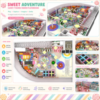 Pusat Permainan Anak Pastel Soft Play Center dengan Trampolin, Kolam Bola, Perosotan, dan Tempat Duduk Keluarga untuk Taman Hiburan Dalam Ruangan Komersial