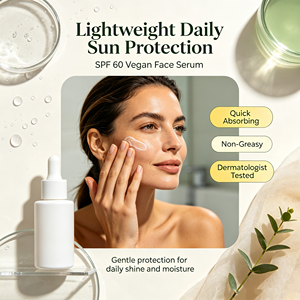 Sérum Visage Vegan Lance Private Label <span class=keywords><strong>SPF</strong></span> 60 pour Peaux Grasses, Hydratant, Nourrissant, Protection Solaire à Large Spectre, Léger et Soyeux - Product Image 4