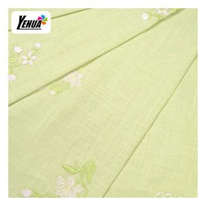 Tissus pour femmes en crêpe de coton, motifs brodés, fleurs multicolores, broderie au cordon - Product Image 5
