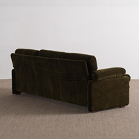 Canapé trois places en tissu velours vert olive de style nordique médiéval japonais, salon, meubles de petite taille