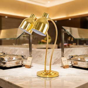 Lampada Riscaldante Elettrica in Acciaio Inox per Esposizione Alimenti, Scaldavivande da Tavolo per Buffet, Forniture per Hotel e Ristoranti, Riscaldamento Regolabile - Product Image 1
