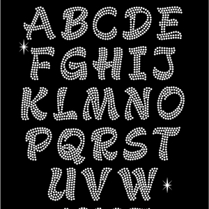 Designs de lettres en strass avec police Old English personnalisée pour t-shirt personnalisé - Product Image 2