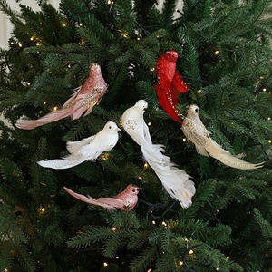 Ornamento Natalizio in Schiuma a Forma di Uccello con Piume di Pavone, Decorazione per Casa, Feste, Matrimoni ed Eventi, Fornitura per Villa, Regalo Premium - Product Image 1