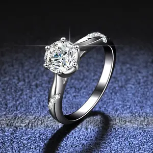 2022 femmes bague réglable or blanc délicat moissanite anneaux mariage bague de fiançailles