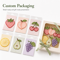 Marcador de Libros Personalizado de Organza Ecológica y Duradera con Bordado, Estilo Frutal, para Regalos y Empaques