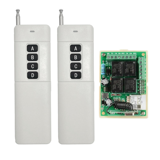 433.92 Mhz Duplicator Code Remote Control RF Transmitter Switch PE Bag Home Automation Alarm System Plastic Case 4 Buttons Metal