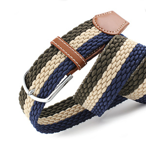 Boucle ardillon décontractée multicolore sans trou, tissu tressé, bande élastique tissée pour hommes et femmes - Product Image 5