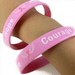 Pulsera de Silicona Personalizada para la Concientización sobre el Cáncer de Mama, con Serigrafía en Relieve - Product Image 2