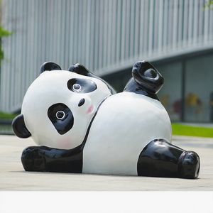 Sculpture de panda géant et fantaisiste pour l'extérieur, résistant aux intempéries, statues de décoration intérieure durables pour les centres commerciaux, les <span class=keywords><strong>parcs</strong></span>, les bureaux, les boutiques et les jardins. - Product Image 4