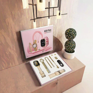 A58 PLUS <span class=keywords><strong>Orologio</strong></span> Smart da <span class=keywords><strong>Donna</strong></span> alla Moda 8 in 1 Set con Doppio Cinturino, Anello, Orecchini, <span class=keywords><strong>Touch</strong></span> Screen, Fitness Tracker IP68 Compatibile con Android - Product Image 5