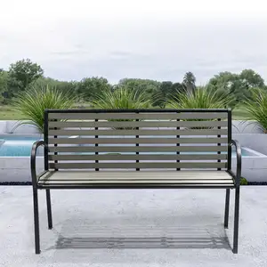 Mobilier d'extérieur personnalisé Chaise de parc de loisirs Banc en fer avec dossier