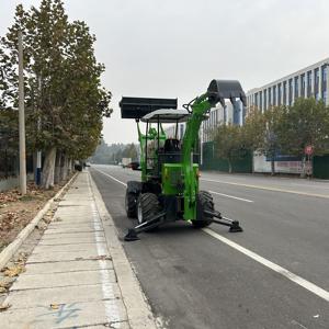 Mini retroexcavadora de alta calidad, cargador frontal, motor Kubota, rueda hidráulica, maquinaria de movimiento de tierras, dirección deslizante, tipo Mini volquete - Product Image 4