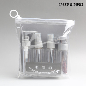 Juego de botellas de viaje para maquillaje, 5 piezas, amarillo, envases cosméticos recargables para champú, gel de baño, cuidado de la piel en movimiento - Product Image 4