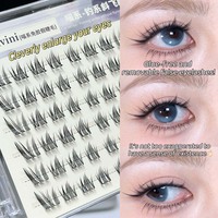 Cappuvini Meow Tie Tearful Glue-Free 3D Doux Faux Cils Shampooing Domestique Naturel Quotidien Beauté Nettoyage Des Yeux