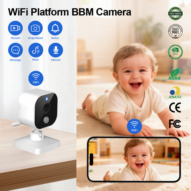 2026 Newest Crying Alarm Smart WiFi Baby Monitor with App Home Security Network Cctv Camera Two Way Audio Baby Monitor