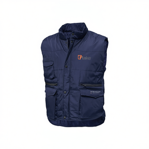 Ttake Multi Pocket Winter <b>Vest</b> 3Xl Grey Workwear Insulated Warm Outdoor <b>Utility</b> <b>Vest</b> - Product Image 2