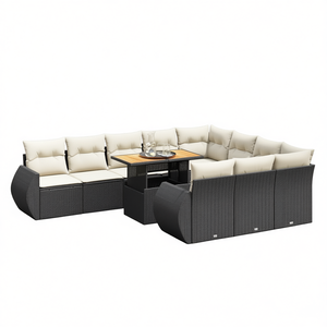 Modular Black PE Rattan Garden <b>Sofa</b> <b>Set</b> Elegant Outdoor Furniture Collection - Product Image 1