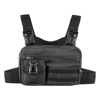 Fitdom Geïnspireerde Tactische Sport Borsttas voor Heren, Modieus Utility Pouch Vest met Ingebouwde Telefoonhouder voor Workouts, Fietsen en Wandelen