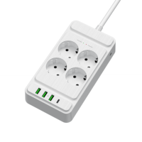 Prises de l'UE en gros de prix usine, prises 4AC avec charge USB-A et USB-C, multiprise de rallonge