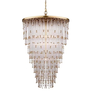 Lámpara de Araña de Latón y Cristal de Estilo Clásico Moderno de Restoration Hardware, Diseño de Instalación Colgante para Hoteles y Auditorios - Product Image 2