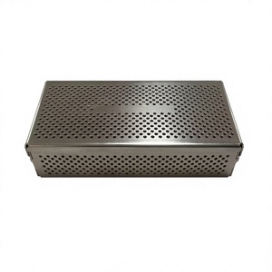 Boîte à instruments chirurgicaux perforée en acier inoxydable, rectangulaire, de qualité médicale, pour la désinfection et le stockage DE-2588 DE-2599 - Product Image 2