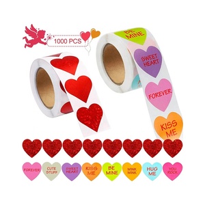 <span class=keywords><strong>Soy</strong></span> tuyo, Sé mío, dulce Día de San Valentín, pegatinas en rollo en forma de corazón, color del Día de San Valentín para niños, pegatinas en forma de corazón, amor - Product Image 6