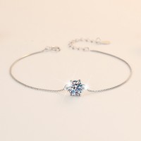 Manchette en argent sterling avec diamant à maillons en moissanite D pour la liquidation des pierres 1ct sur un bon bracelet en argent cubain