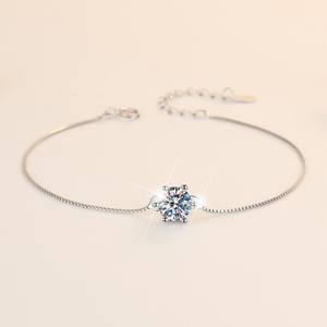 Manchette en argent sterling avec <span class=keywords><strong>diamant</strong></span> à maillons en moissanite D pour la liquidation des pierres 1ct <span class=keywords><strong>sur</strong></span> un bon bracelet en argent cubain - Product Image 4