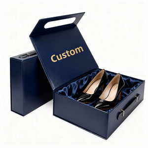 Collapsible Luxury Magnetic Flip Rigid Flat Folding Gift <strong>Box</strong> with Handle with Ribbon Storage Gift Boxes with Custom Logo - Product Image 3