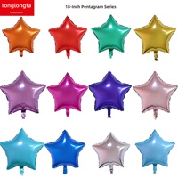 Ballons en feuille d'aluminium en forme d'étoile à cinq branches de 18 pouces, décorations pour la Saint-Valentin et les fêtes d'anniversaire, ballons lumineux vendus par des vendeurs de rue