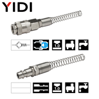 YIDI EU Raccords d'air à ressort Raccords d'air pour tuyau pneumatique Connecteur à dégagement rapide Coupleurs de tubes Caoutchouc nitrile/Plastique/Métal