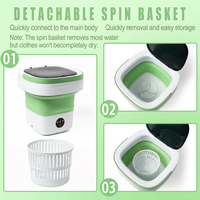 Mini Lave-linge Portable Pliable à Chargement Frontal 16L Boîtier ABS 3 Modes de Nettoyage Tambour Nettoyant pour Vêtements de Bébé/Lingerie Intime VR UK