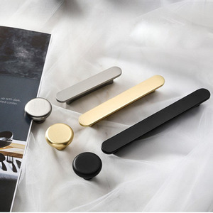 BAOCHUN poignée d'armoire aux coins arrondis et incurvés protège les enfants contre les blessures poignée et bouton de meubles poignée en Zinc - Product Image 1