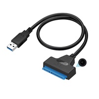 Cable Adaptador USB3.0 Tipo C a SATA de Cobre, USB C a Disco Duro con Puerto de Alimentación CC, Convertidor para SSD/HDD de 2.5/3.5 Pulgadas