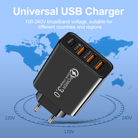 QC 3.0 Adaptateur secteur avec 3USB et USB C Tête de charge rapide de voyage à 4 ports Chargeur mural portable universel pour téléphone portable