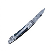 Couteau pliant de poche en acier inoxydable fait main sur mesure, étui en cuir fin, manche en bois, support OEM, camping en plein air