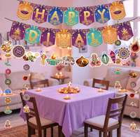 Guirlandes, drapeaux et rideaux décoratifs pour le festival des lumières Deepavali, pour la décoration murale de la maison et des fêtes