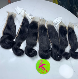 Extensiones de Cabello Humano Vietnamita Natural Negro de 10 Pulgadas, Ondulado y Liso, con Cierre 2x6, al por Mayor - Product Image 1