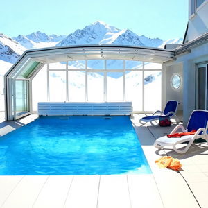 Fuxing – Nouvelle véranda mobile moderne à toit vitré pour <span class=keywords><strong>piscine</strong></span>, <span class=keywords><strong>abri</strong></span> extérieur écologique à cadre en aluminium et alimentation solaire, Henan Chine - Product Image 1