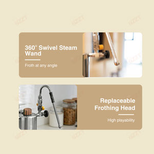 Chauffe-eau portable semi-automatique 1600 ml à chauffage électromagnétique électrique et à gaz pour usage intérieur et extérieur, avec mousseur à <span class=keywords><strong>lait</strong></span> vapeur - Product Image 4