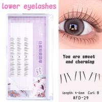 Yelix DIY Cluster Lashes 3D Lower Lashes Manga Flame Under False Lashes Strip Fluffy Cluster Bottom Eyelashes Korean Makeup