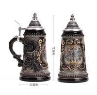 Tasse de bière en fonte, Tankard d'aigle gravé avec couvercle petper, pour cadeaux, Souvenirs, boîte-cadeau, 0.6 litres