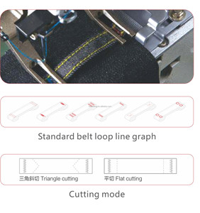 Máquina de coser de doble aguja para fijar presillas de cinturón en pantalones vaqueros - Product Image 2