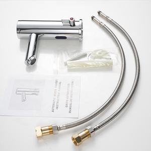 Lavabo de baño de montaje en cubierta de latón cromado, mezcladores automáticos de agua fría y caliente, grifo con sensor con regulación de temperatura - Product Image 4