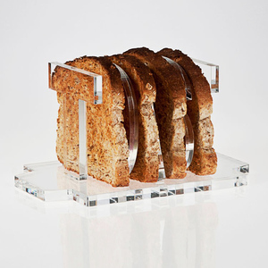 Exhibidor de Pan de Acrílico Transparente, Soporte de Cristal para Pan Tostado con 4 Orificios, Exhibidor de Pan Portátil - Product Image 1
