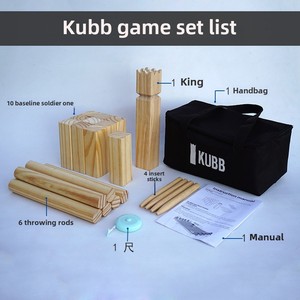 Roi et soldat ménage extérieur pelouse <span class=keywords><strong>jeu</strong></span> sport <span class=keywords><strong>jouet</strong></span> Spot en bois pour Kubb bibliothèque balle en bois de pin et métal - Product Image 2